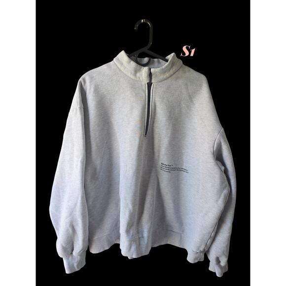 White Fox Caught Up with You Zip Front Words Grey L/XL * S1 - Picture 1 of 6